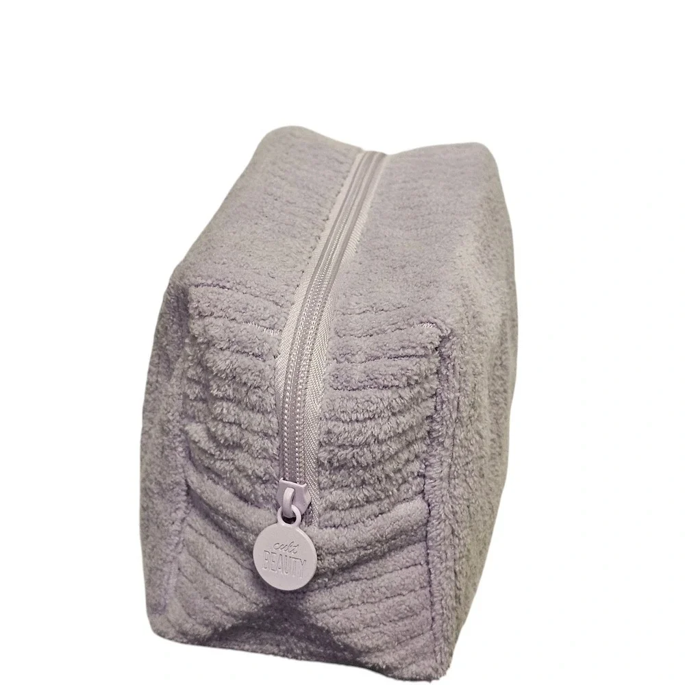 Cult Beauty Lilac Towelling Bag Fuzzy Fluffy Makeup Case Lavender Purple Case